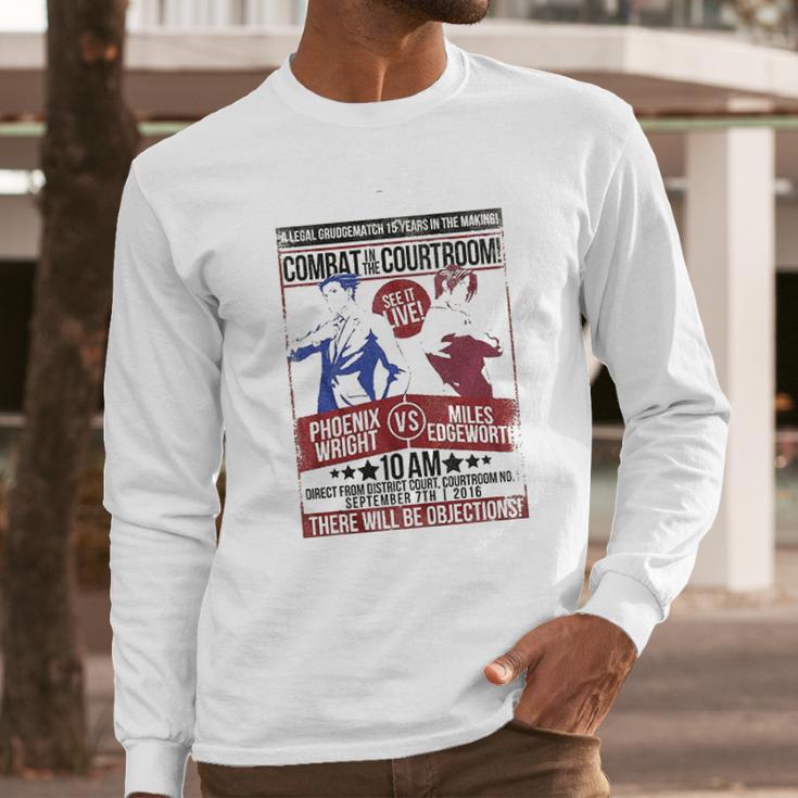 A&E Designs Ace Attorney Phoenix Wright Vs Miles Edgeworth Long Sleeve T-Shirt Gifts for Him