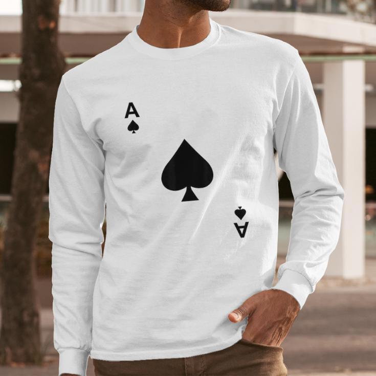 Ace Of Spades Blackjack Cards Poker Long Sleeve T-Shirt Gifts for Him