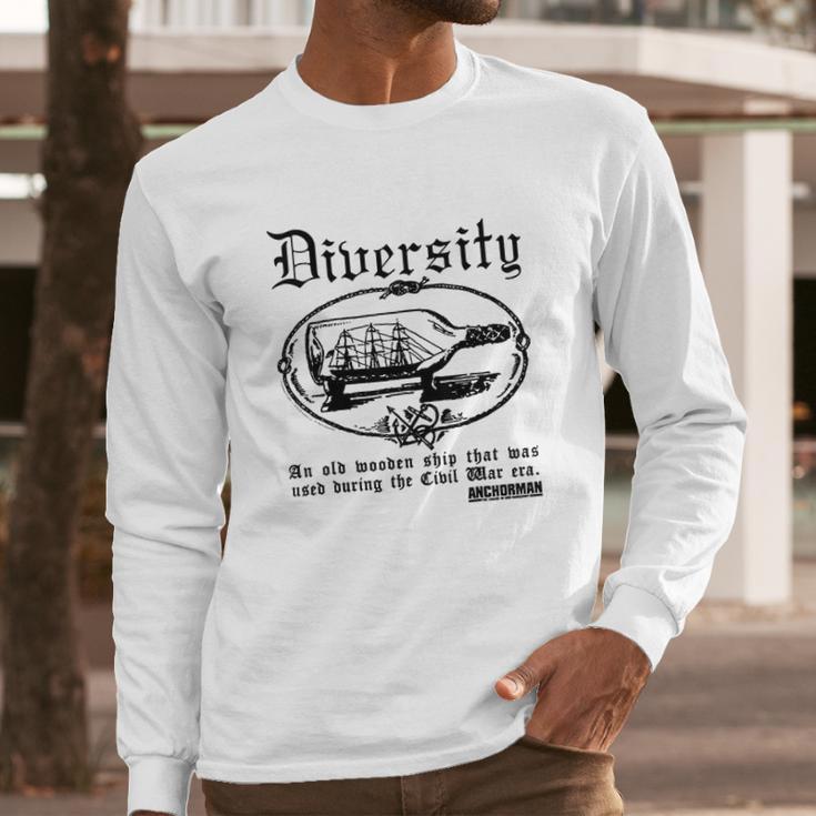 Anchorman Diversity An Old Wooden Long Sleeve T-Shirt Gifts for Him