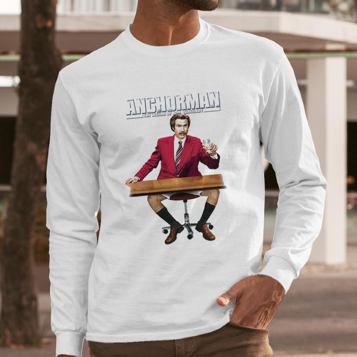 Anchorman Ron Burgundy Long Sleeve T-Shirt Gifts for Him