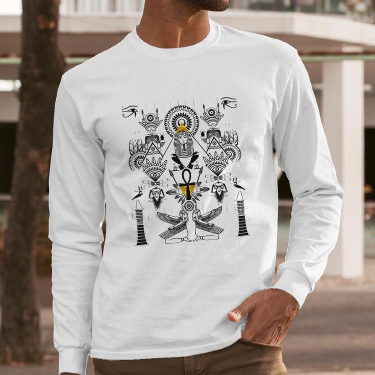 Ancient Egypt Egyptian Hieroglyphics 5 Kemetic King Long Sleeve T-Shirt Gifts for Him