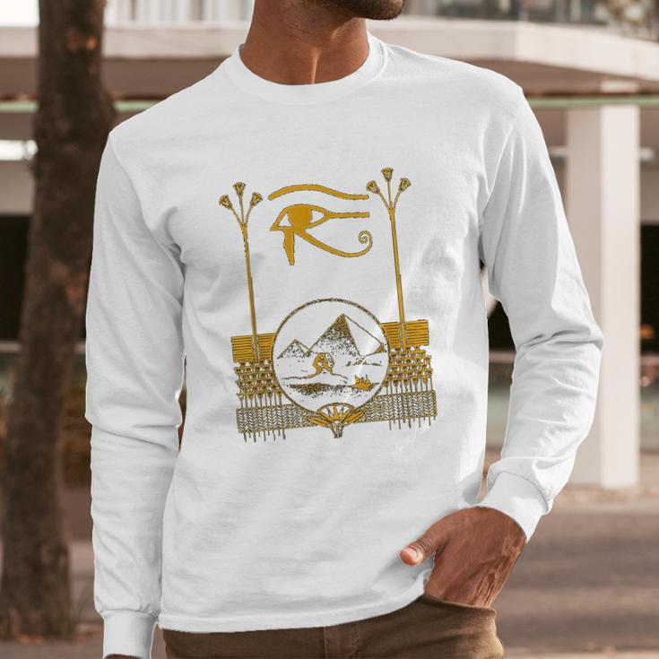 Ancient Egyptian Eye Of Horus Egypt Art Pyramid Long Sleeve T-Shirt Gifts for Him