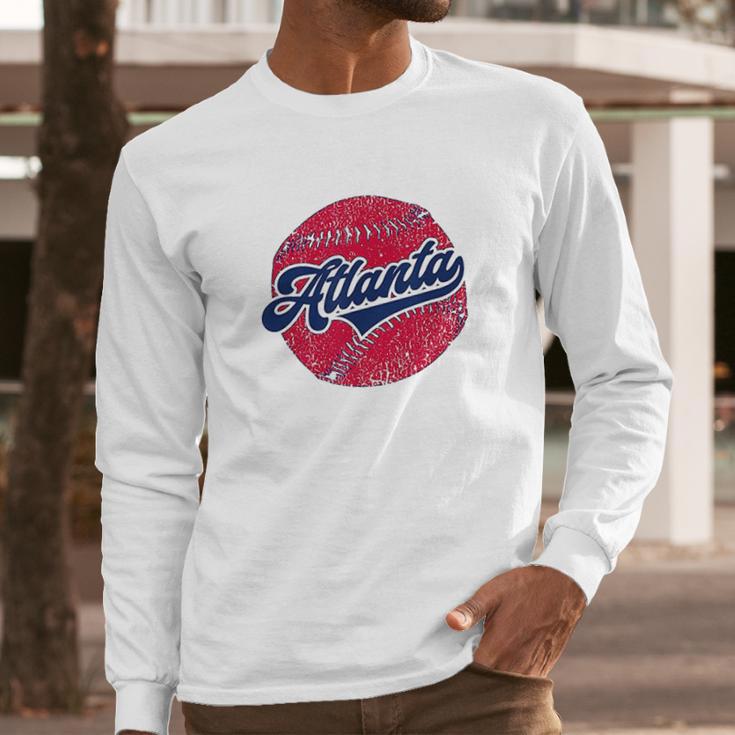 Atlanta Baseball | Atl Vintage Georgia Baseball Long Sleeve T-Shirt Gifts for Him