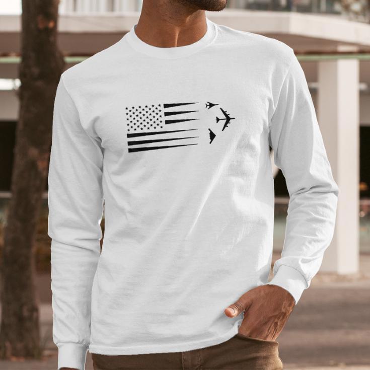 B2 Spirit B1 Lancer B52 Bomber Airplane Long Sleeve T-Shirt Gifts for Him