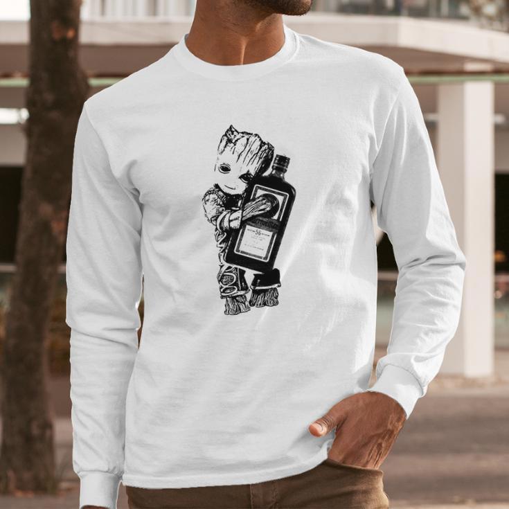 Baby Groot Loves Jagermeister Shirt Long Sleeve T-Shirt Gifts for Him