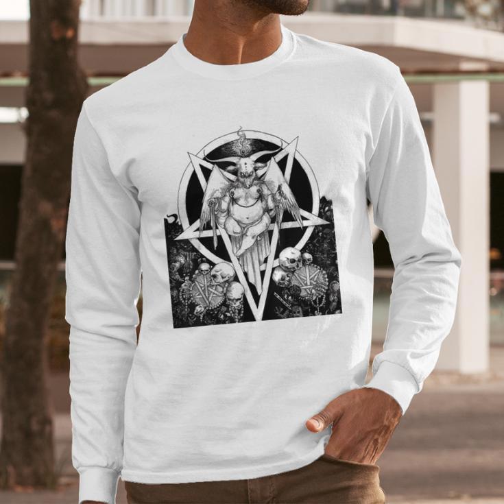 Baphomet Satanist Goat Satanic Dark Art Evil 666 Pentagram Long Sleeve T-Shirt Gifts for Him