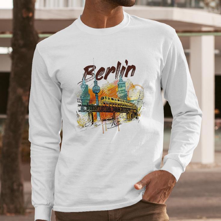 Berlin Landmarks U Bahn Subway Long Sleeve T-Shirt Gifts for Him