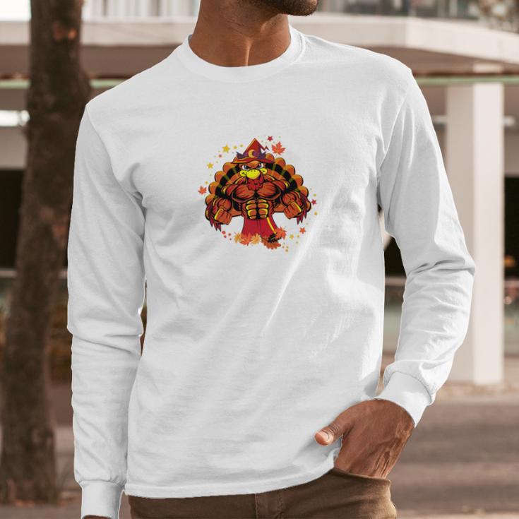 Buff Turkey Bodybuilding Fitness Thanksgiving Gym Long Sleeve T-Shirt Gifts for Him