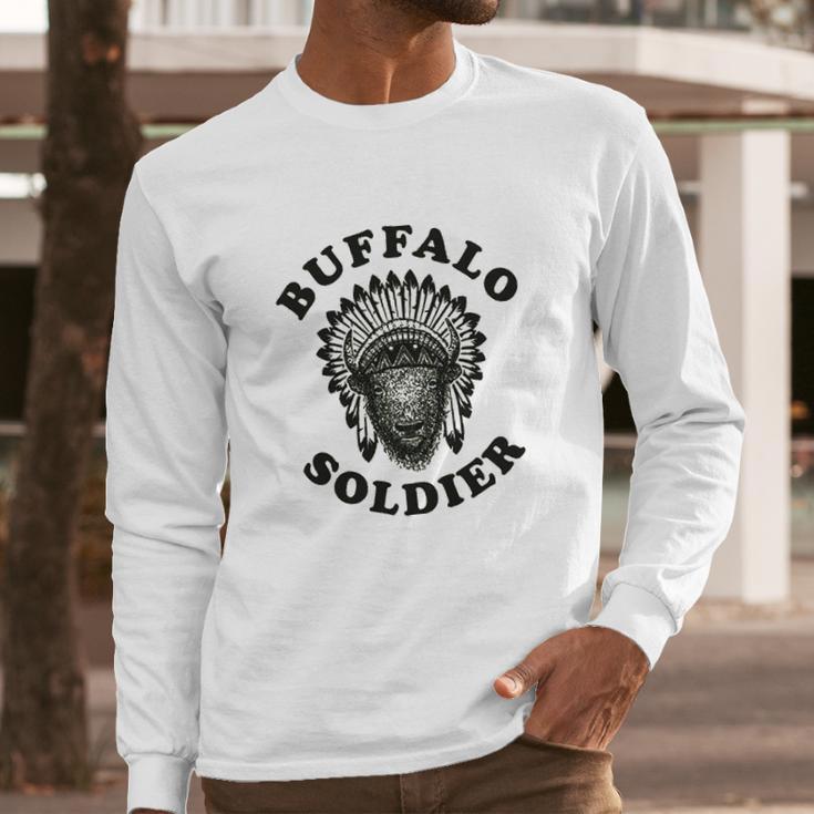 Buffalo Soldier Reggae Music Cool Vintage Bob Rastafarian Lion Marley Graphic Long Sleeve T-Shirt Gifts for Him