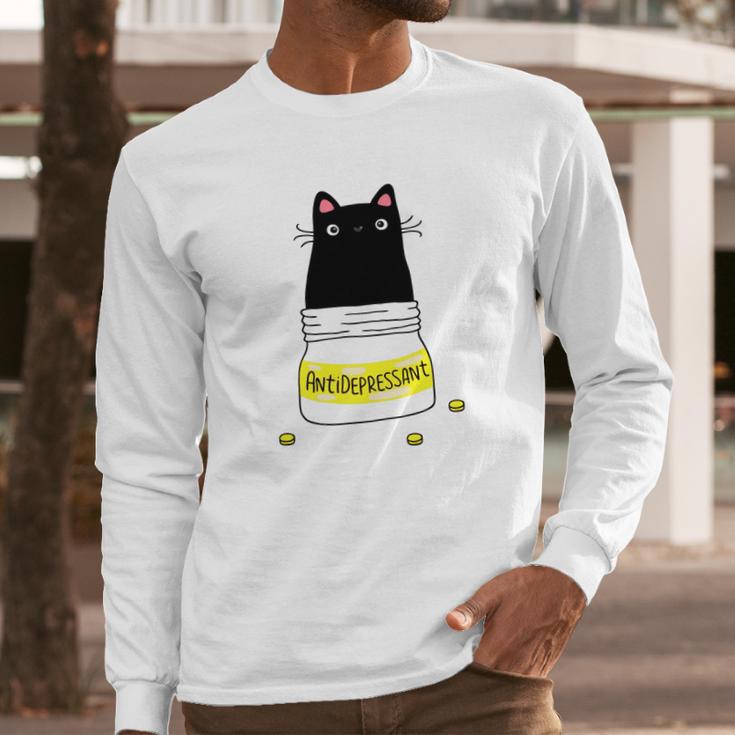 CatShirt Antidepressant Shirt Long Sleeve T-Shirt Gifts for Him