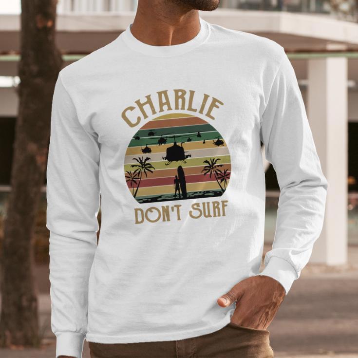 Charlie Dont Surf Retro Vintage Long Sleeve T-Shirt Gifts for Him