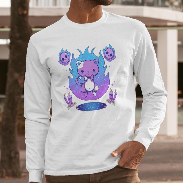 Creepy Kawaii Pastel Goth Cat Kawaii Clothes Mall Goth Long Sleeve T-Shirt Gifts for Him