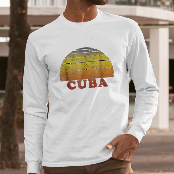 Cuba Retro Vintage 70S Throwback Long Sleeve T-Shirt Gifts for Him