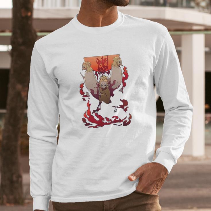 Demon Slayer Men On Fire Long Sleeve T-Shirt Gifts for Him