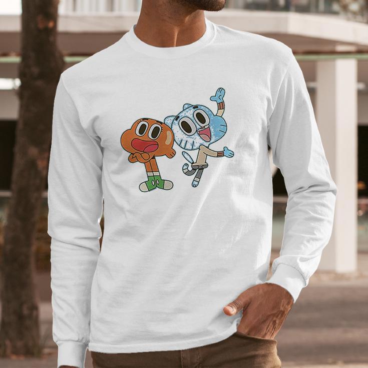 Fifth Sun Girls The Amazing World Of Gumball Darwin And Gumball Grin Long Sleeve T-Shirt Gifts for Him