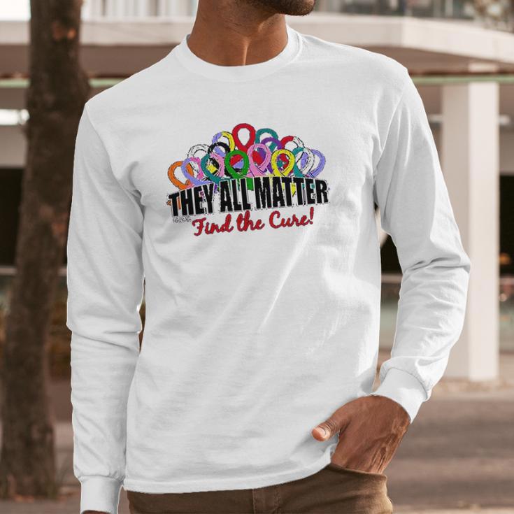 Fight Like A Girl They All Matter Find The Cure Long Sleeve T-Shirt Gifts for Him