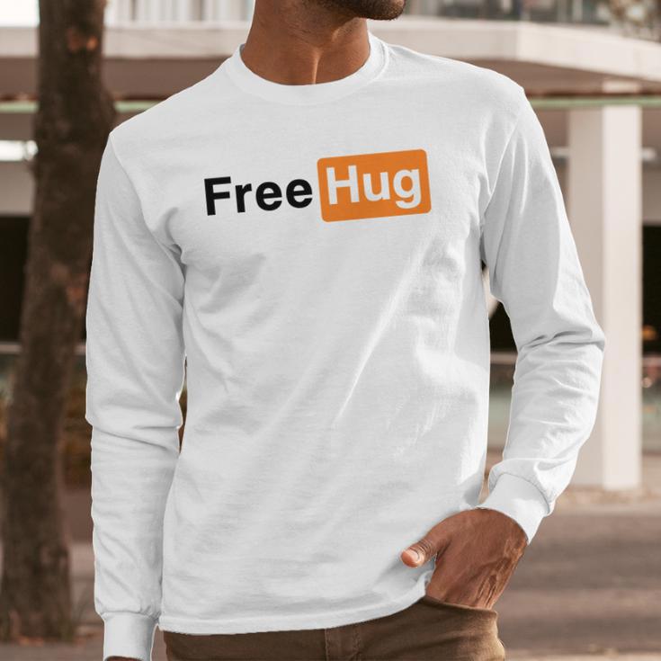 Free Hug Pornhub Logo Parody Long Sleeve T-Shirt Gifts for Him