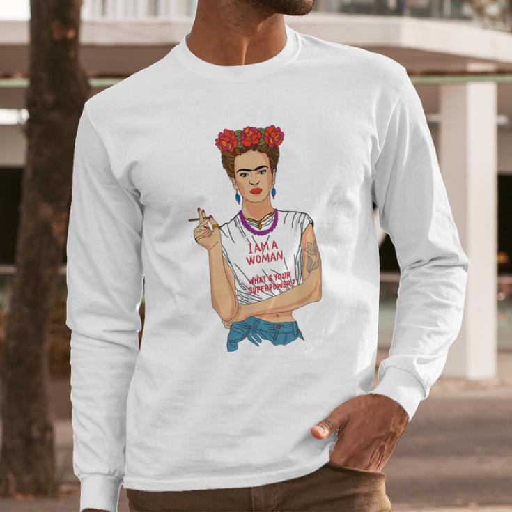 Frida Kahlo I Am A Woman Long Sleeve T-Shirt Gifts for Him