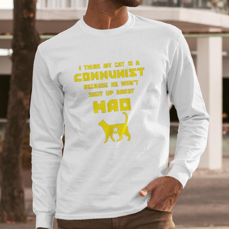 Funny Cat Joke Communist Meow Long Sleeve T-Shirt Gifts for Him