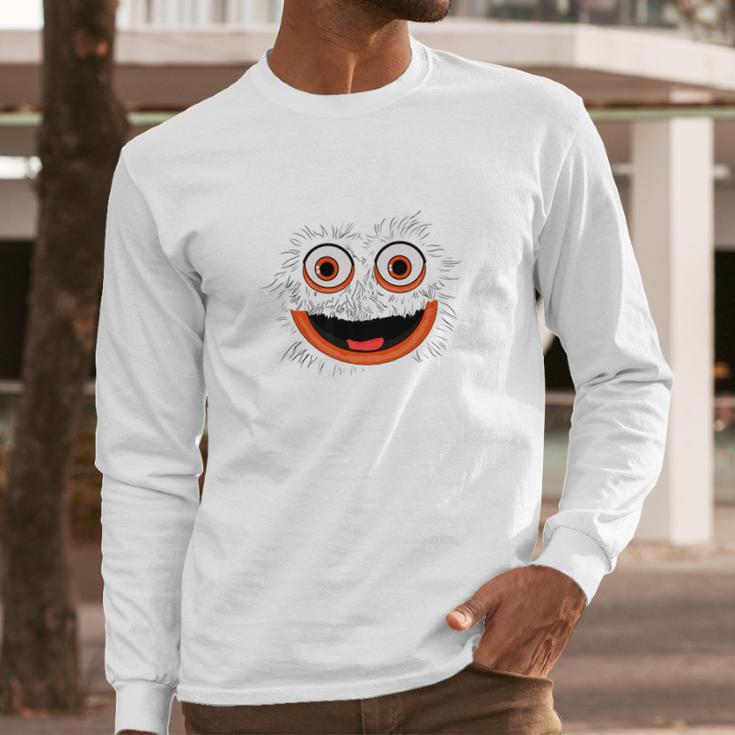 Funny Gritty Mascot Face Long Sleeve T-Shirt Gifts for Him