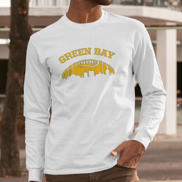 Green Bay Skyline Green Bay Football Long Sleeve T-Shirt Gifts for Him