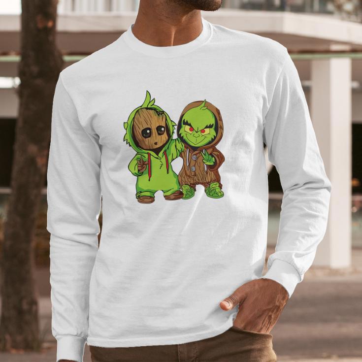 Grinch And Groot Long Sleeve T-Shirt Gifts for Him