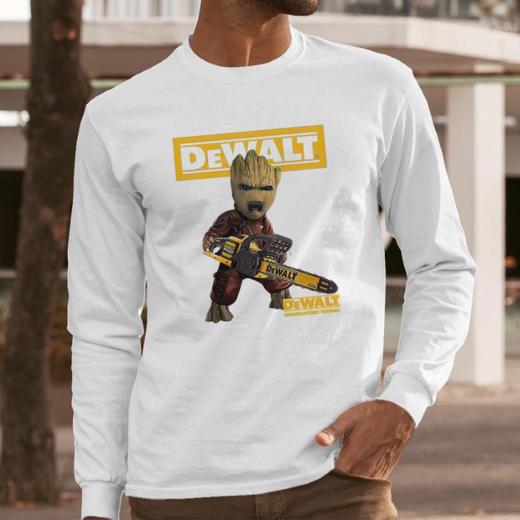 Groot With Logo Dewalt Shirt Long Sleeve T-Shirt Gifts for Him