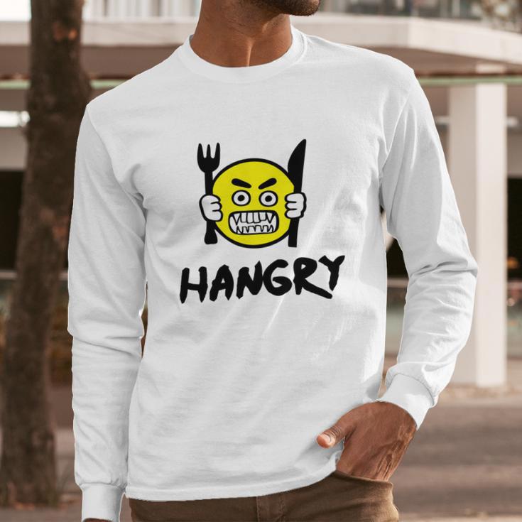 Hangry Emoji Long Sleeve T-Shirt Gifts for Him