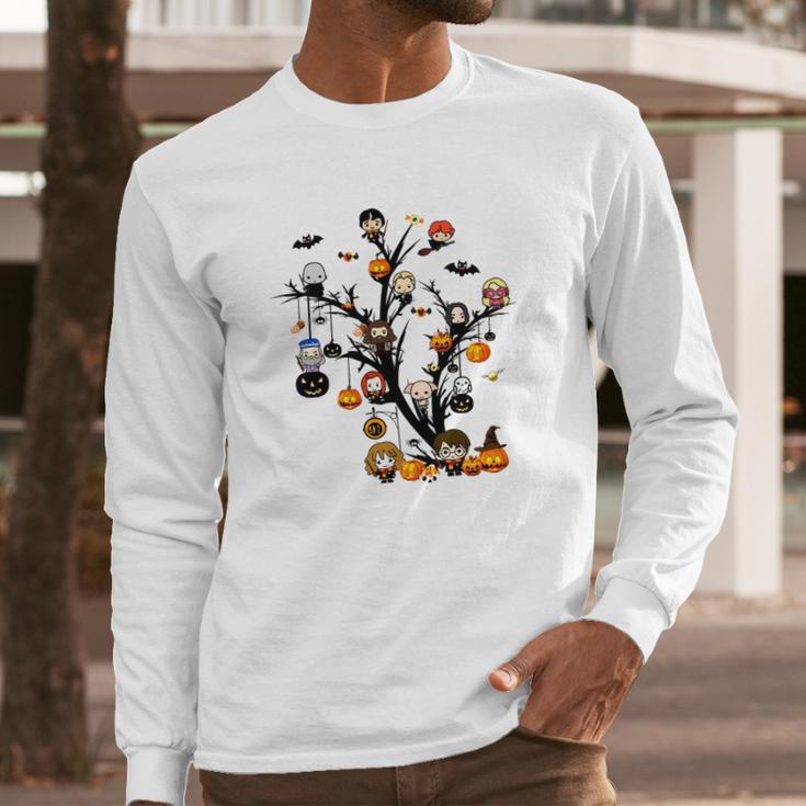 Harry Potter Chibi Pumpkin Halloween Tree Shirt Long Sleeve T-Shirt Gifts for Him