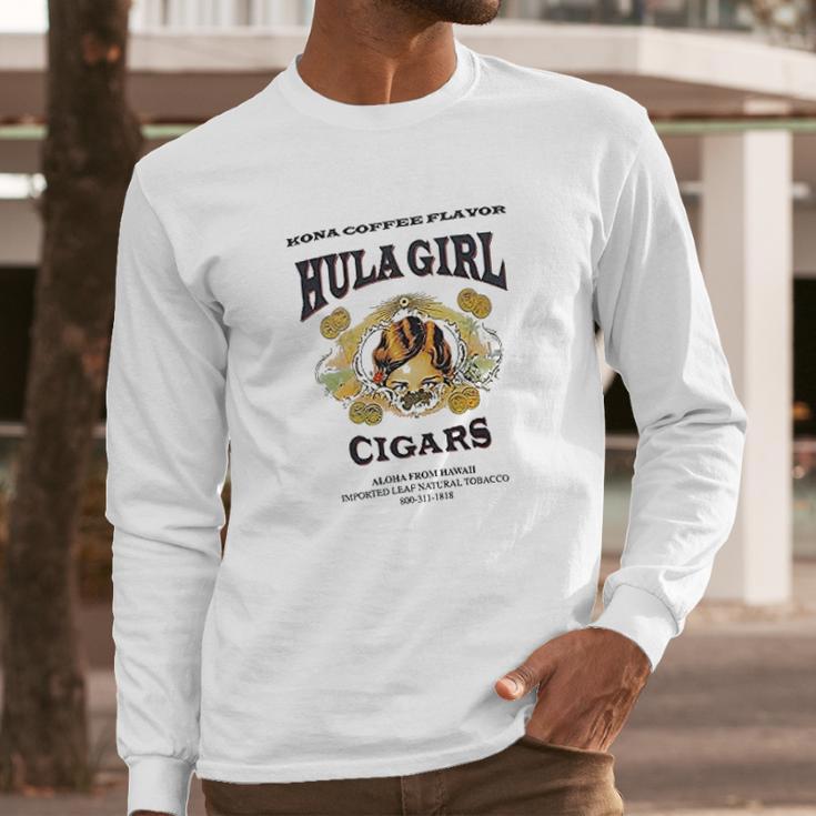 Hula Girl Cigar Long Sleeve T-Shirt Gifts for Him