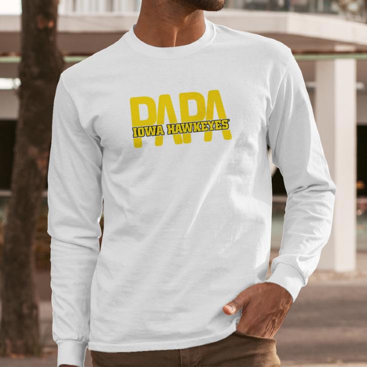 Iowa Hawkeyes Papa Hawkeyes Apparel Long Sleeve T-Shirt Gifts for Him