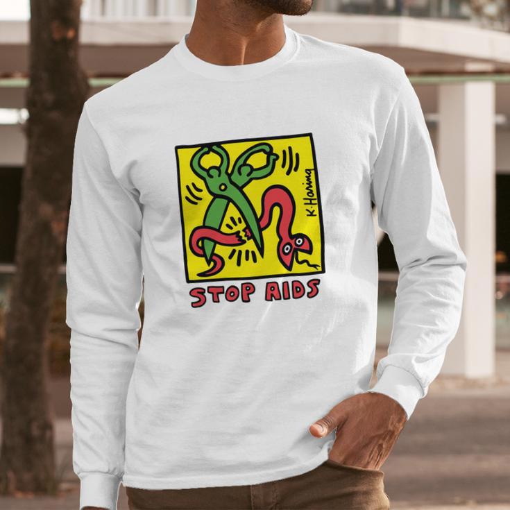 Keith Haring Stop Aids Long Sleeve T-Shirt Gifts for Him