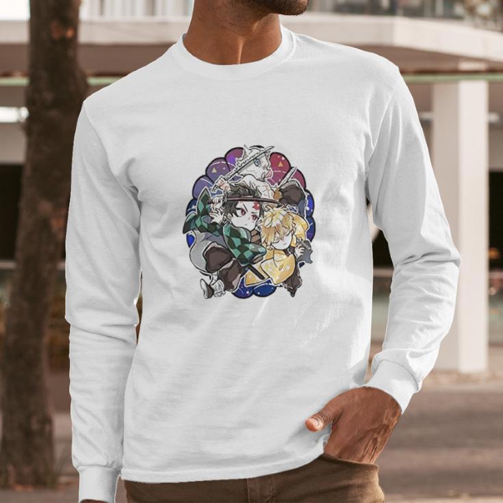 Kimetsu No Yaiba Demon Slayer Doodle Long Sleeve T-Shirt Gifts for Him