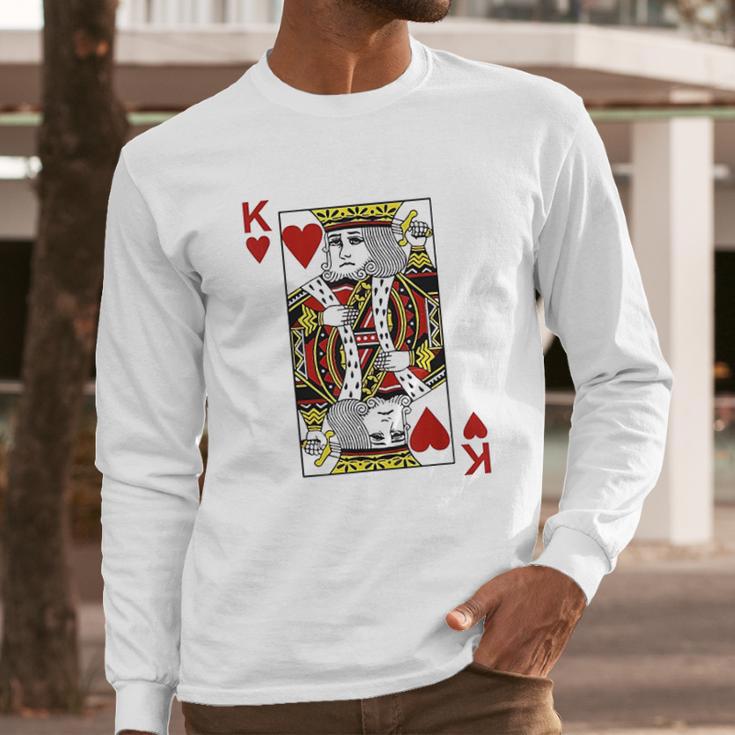 King Of Hearts Blackjack Cards Poker Long Sleeve T-Shirt Gifts for Him