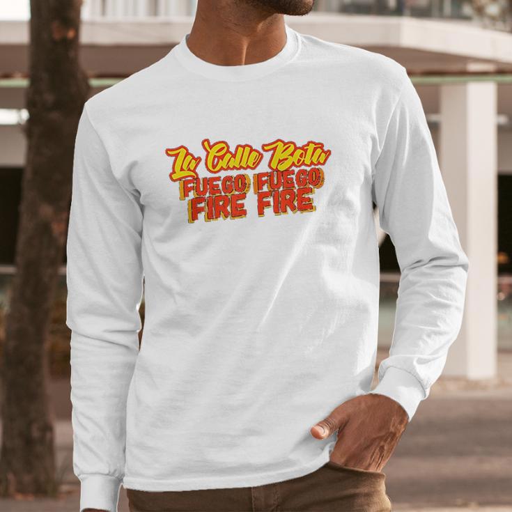 La Calle Bota Fuego Fire La Romana Dembow Trap Bunny Long Sleeve T-Shirt Gifts for Him