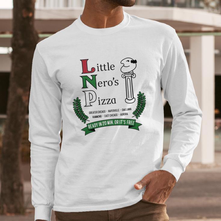 Little Neros Pizza White Tee T-Shirt Long Sleeve T-Shirt Gifts for Him