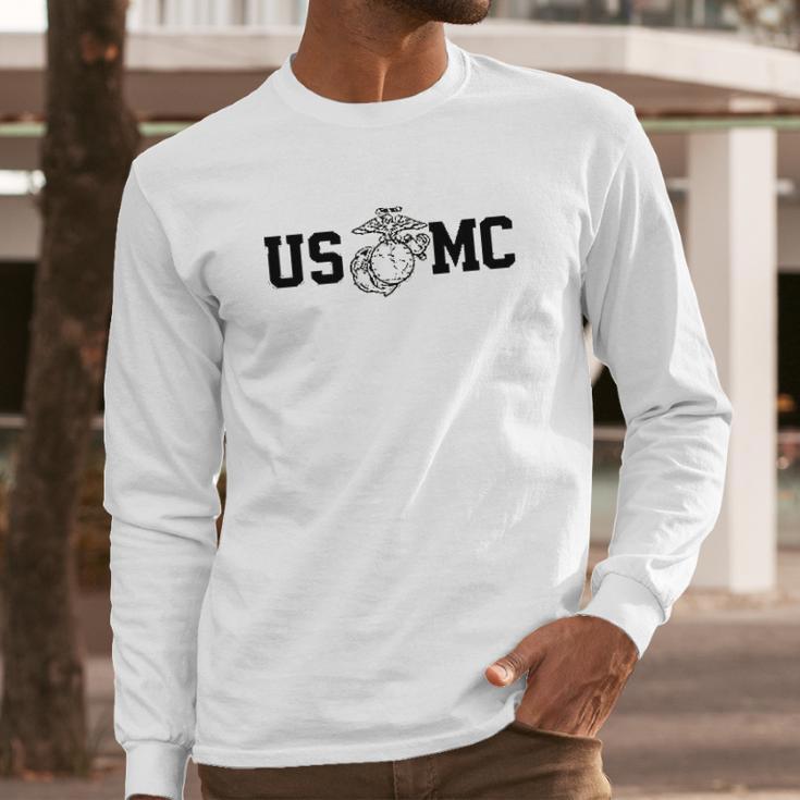 Lucky Ride Marine Corps Bull Dog Usmc Military Long Sleeve T-Shirt Gifts for Him