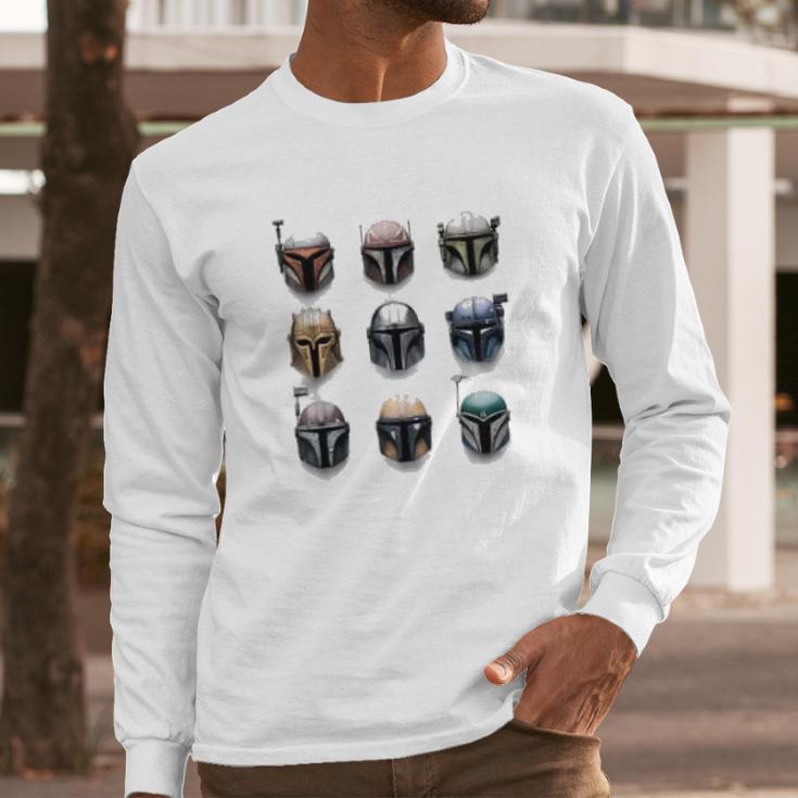 The Mandalorian Battle Worn Helmets Long Sleeve T-Shirt Gifts for Him