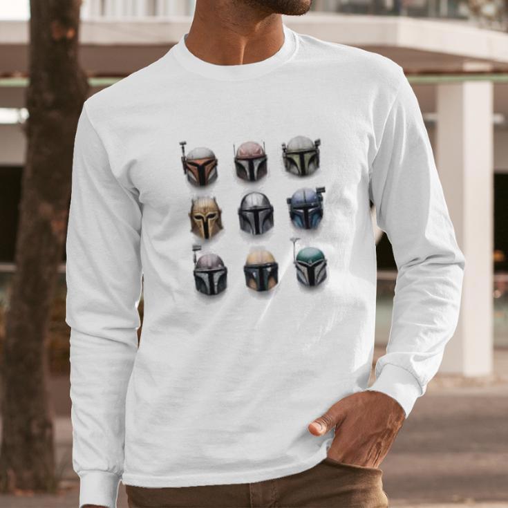 The Mandalorian Battle Worn Helmets Long Sleeve T-Shirt Gifts for Him