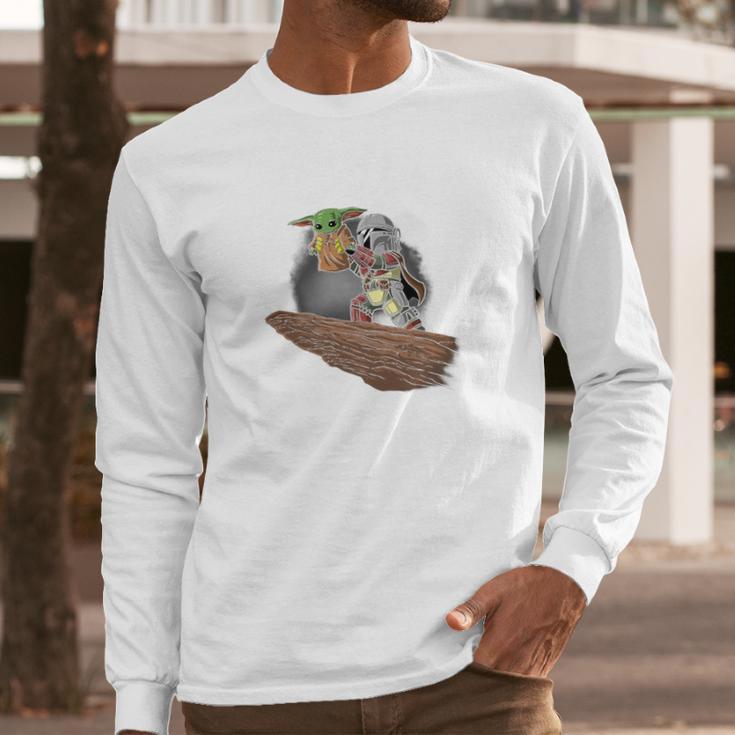 The Mandalorian Boba Fett And Baby Yoda Sweater Long Sleeve T-Shirt Gifts for Him