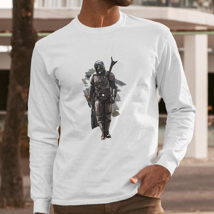 The Mandalorian Motif Long Sleeve T-Shirt Gifts for Him