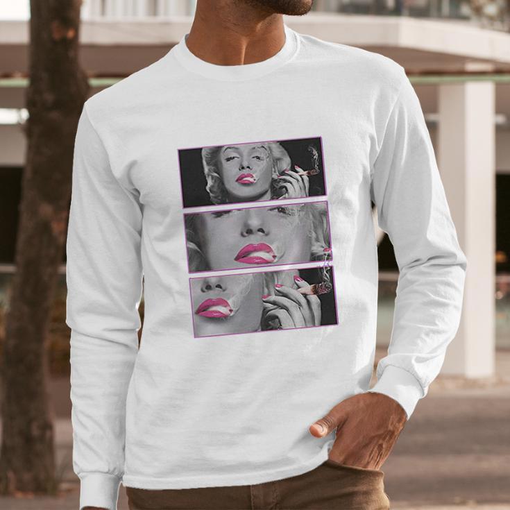 Marilyn With Blunt Mens Long Sleeve T-Shirt Gifts for Him