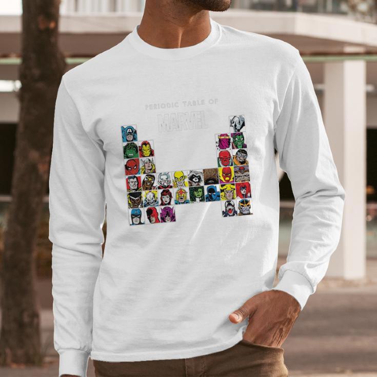 Marvel Periodic Table Of Heroes & Villains Retro T-Shirt Long Sleeve T-Shirt Gifts for Him