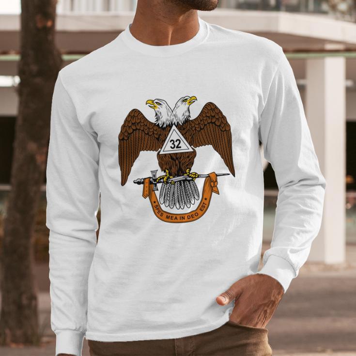 Mens 32Nd Degree Mason Masonic Scottish Rite Down Long Sleeve T-Shirt Gifts for Him