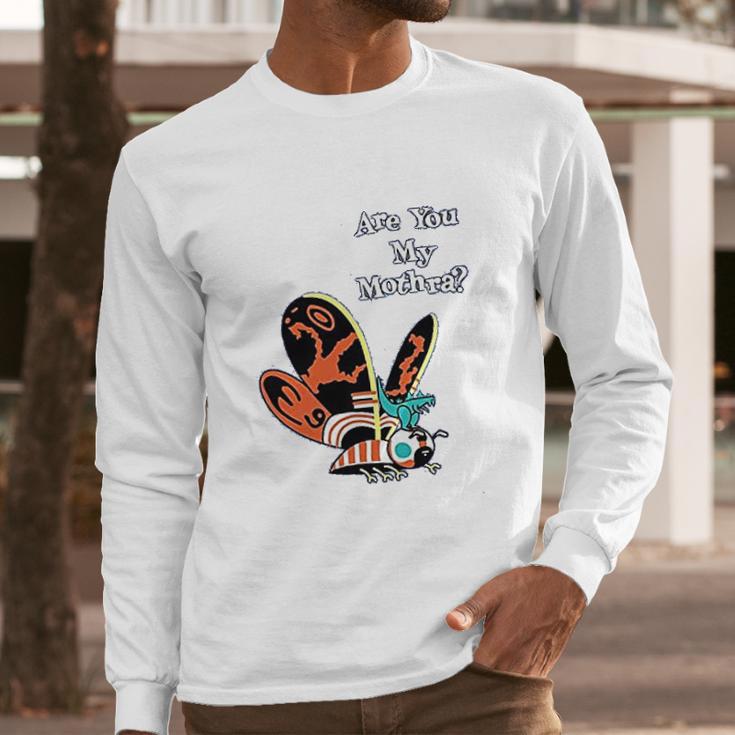 Are You My Mothra Funny Parody Kaiju Heather Royal Blue L Graphic Long Sleeve T-Shirt Gifts for Him