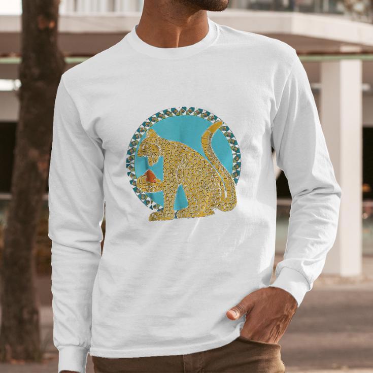 Native American Indian Aztec Mayan Jaguar Long Sleeve T-Shirt Gifts for Him