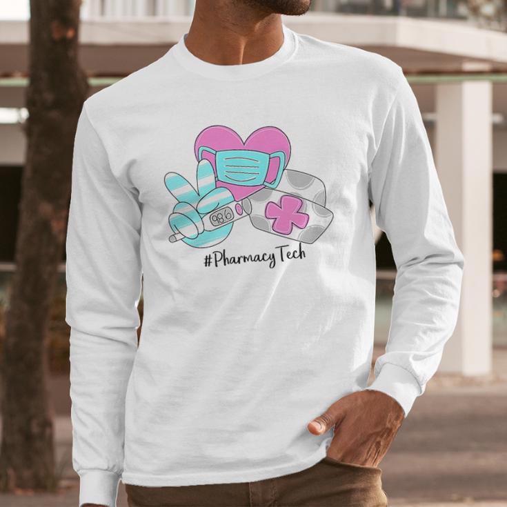 Peace Love Nursing Pharmacy Tech Long Sleeve T-Shirt Gifts for Him