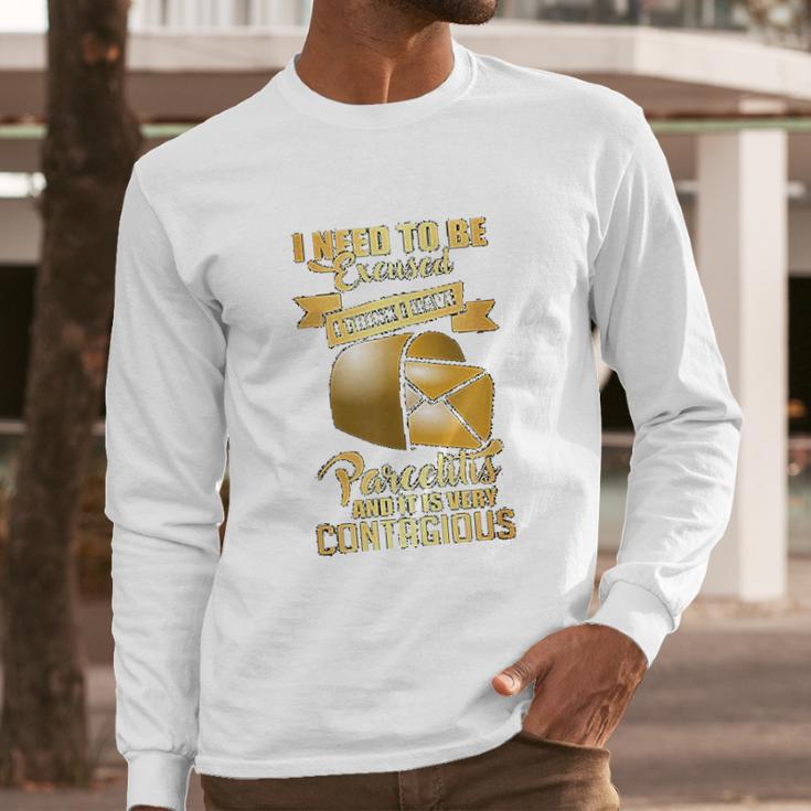 Postal Worker Parcelitis Very Contagious Funny Gift For Men Long Sleeve T-Shirt Gifts for Him