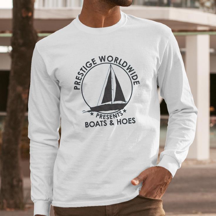 Prestige Worldwide Funny Cool Boats And Hoes Graphic Humor Long Sleeve T-Shirt Gifts for Him