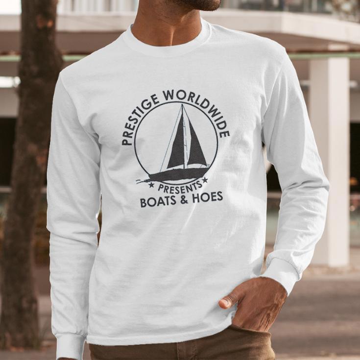 Prestige Worldwide Funny Cool Boats And Hoes Graphic Long Sleeve T-Shirt Gifts for Him